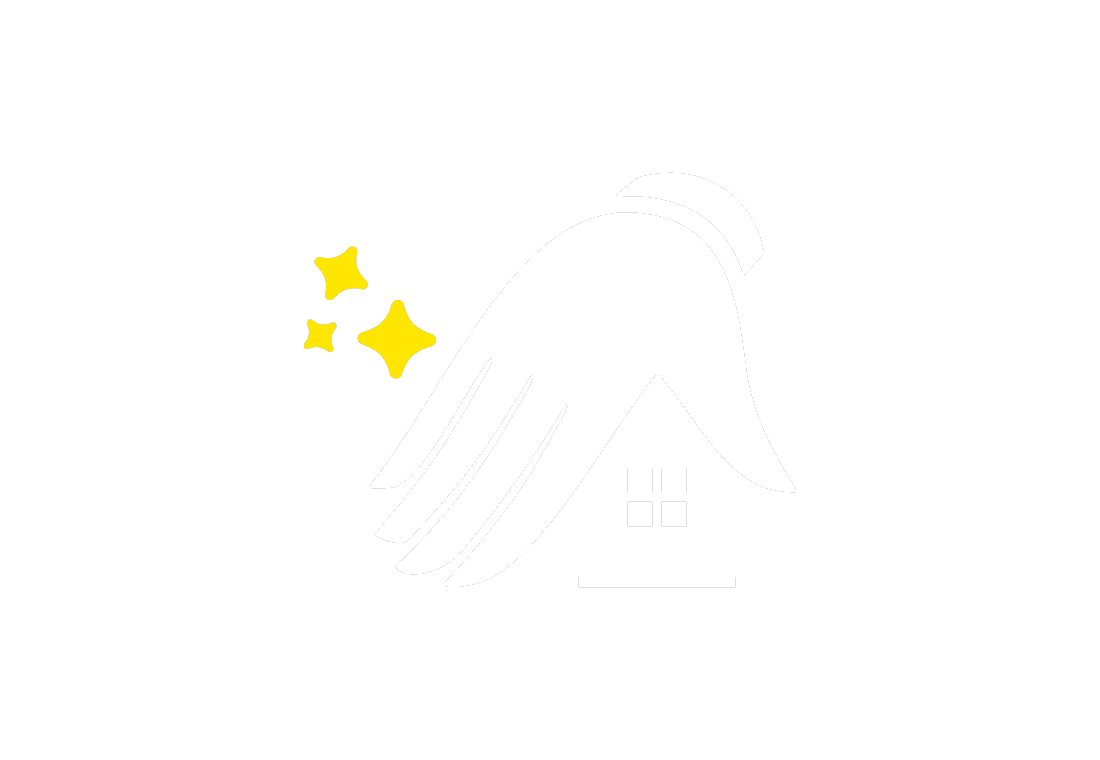 The Magichouse Media logo mark: a white hand sweeping over a small house, with three yellow sparkles at the upper left, on a dark ground